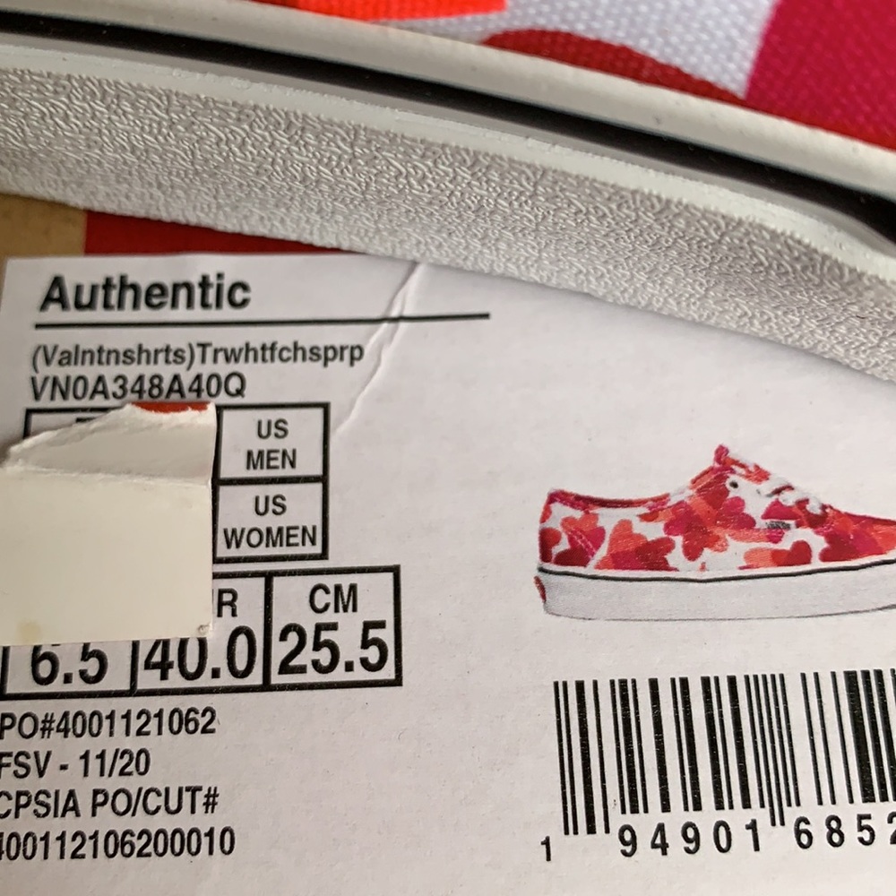 VANS AUTHENTIC Valentines Hearts True White/Fchspr - Picture 14 of 14